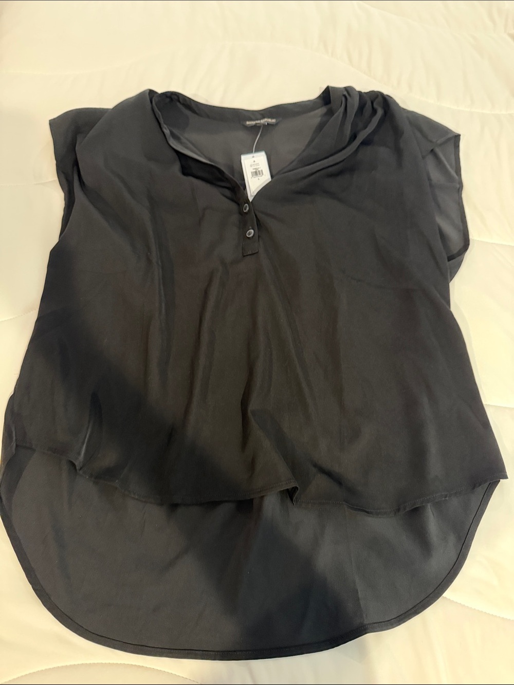Banana Republic Black Cap-Sleeve Blouse